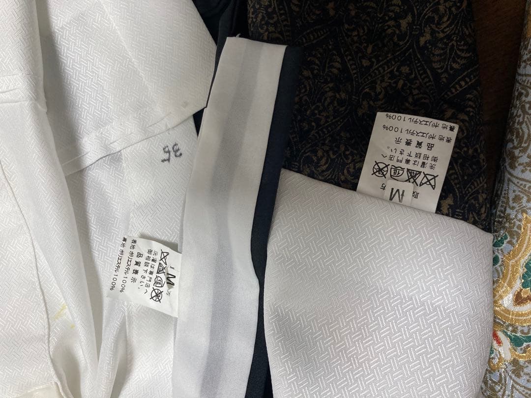 五歳男児七五三お宮参り　着物羽織長襦袢セット　茶黒金地模様　個性的　オンリーワン