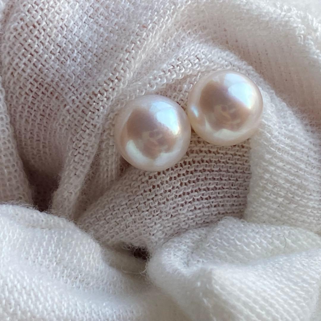 1972 pt900❣️あこや真珠 7-7.5mm ピアス Aly手作