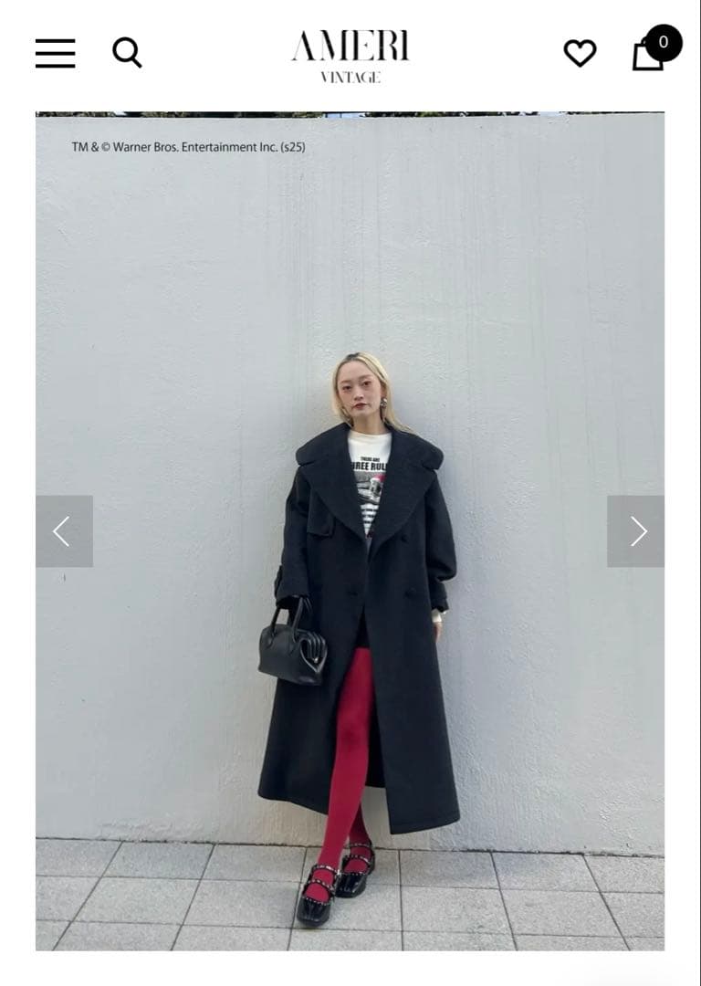 ジャケット・アウター Ameri UNDBIGROUNDCOLLAR WOOL LONGCOAT