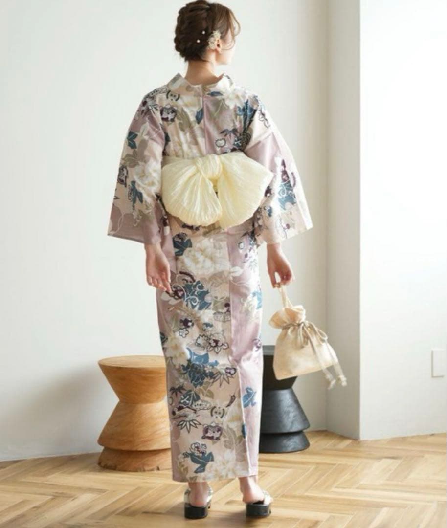 花柄 浴衣・帯セット　utatane