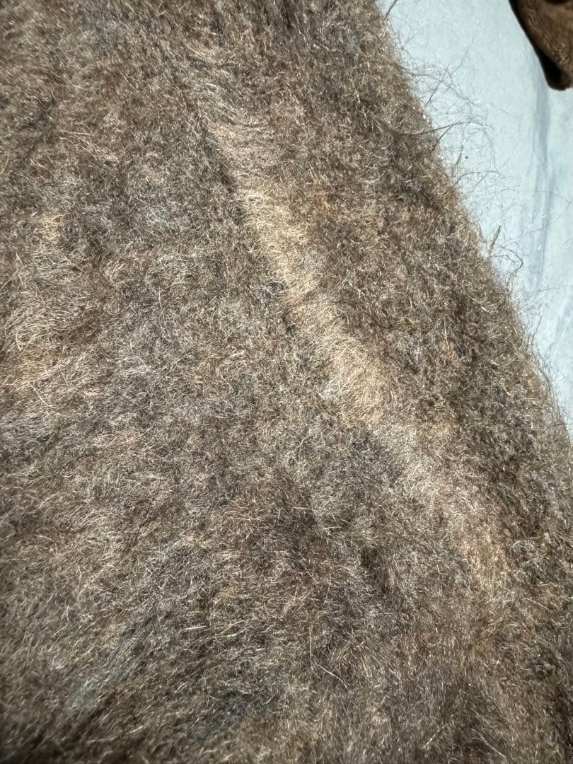 Schott 24AW モヘヤニットカーディガン ブラウン Lサイズ