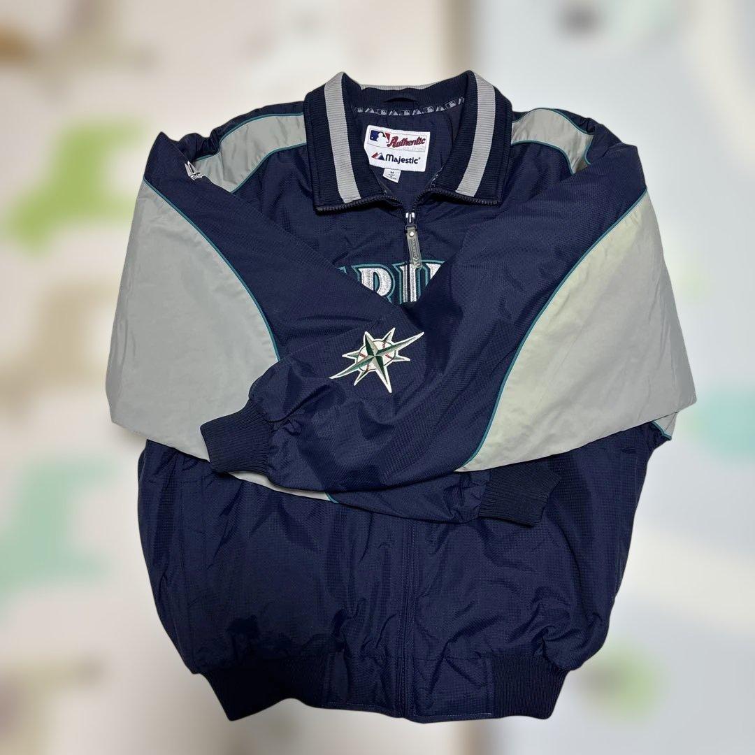 【超人気◎】Majestic　中綿ジャケット　シアトルマリナーズ　刺繍　90s
