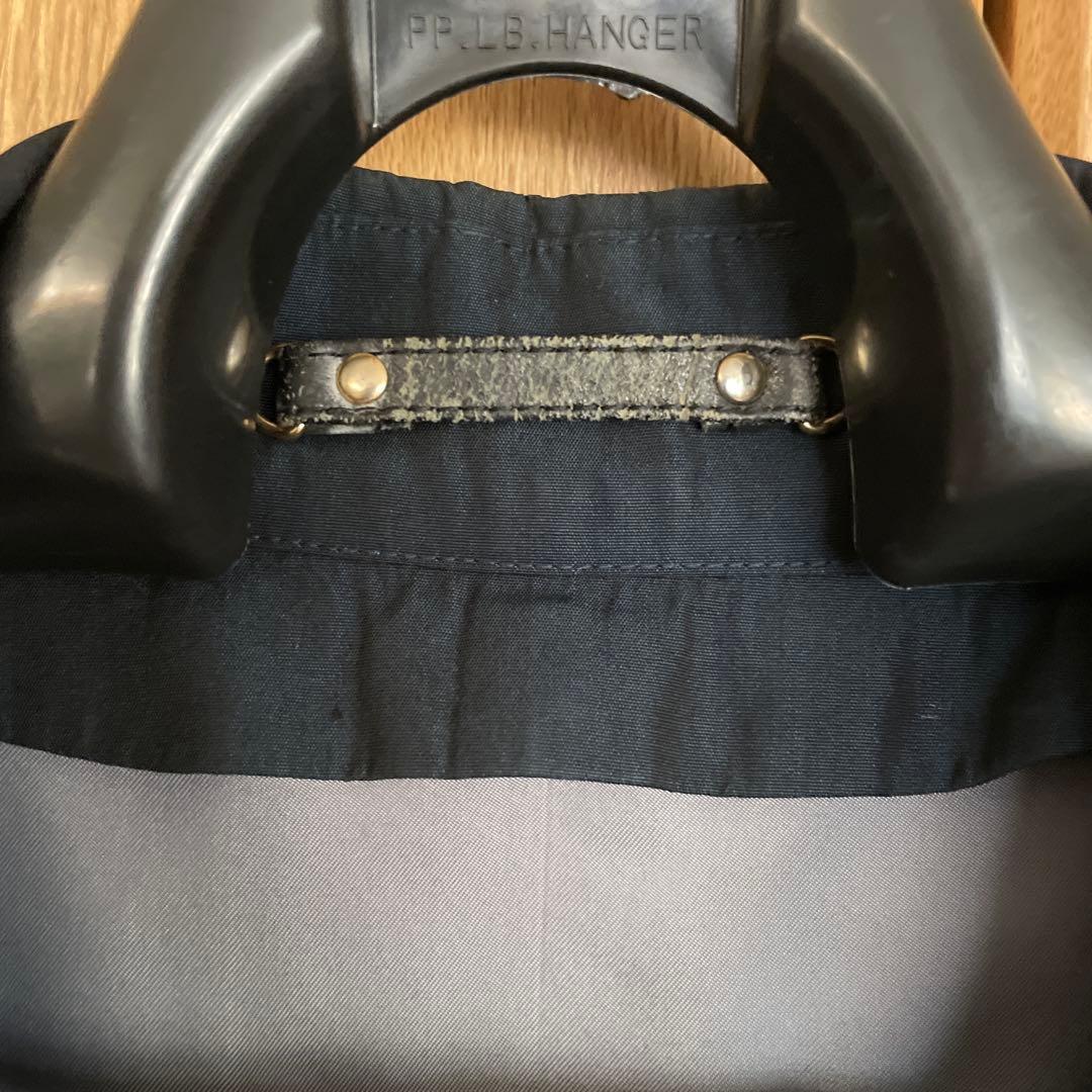 LANVIN ネイビー ステンカラーコート L ウール　シルク