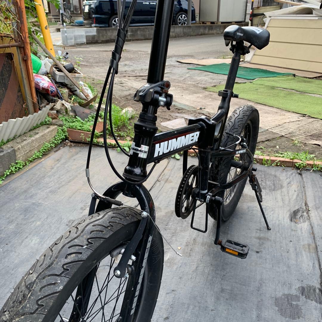 値下‼️HUMMER 折り畳み自転車　ブラック 太タイヤ20×3.0 ハマー