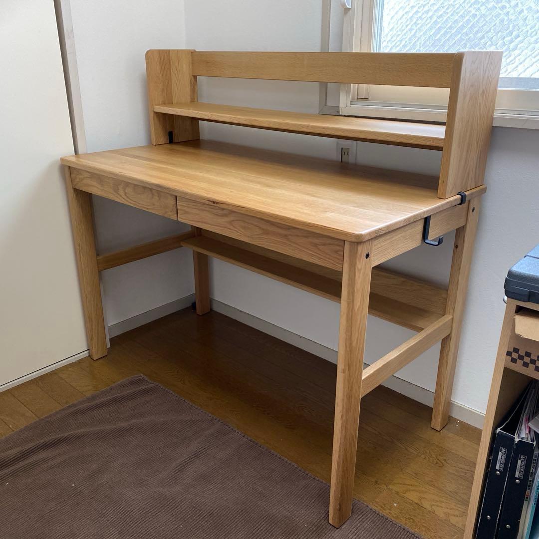 無印良品　木製デスクオーク材　上置きセット