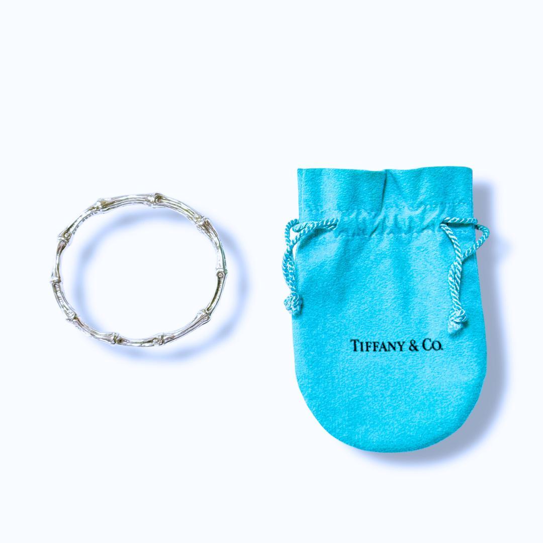 【未使用級】ティファニー バンブー モチーフ バングル Ag925 ブレスレット