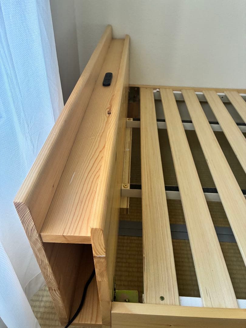 【喫煙&ペットなし・女性】木製セミダブルベッドフレーム USBポート付き