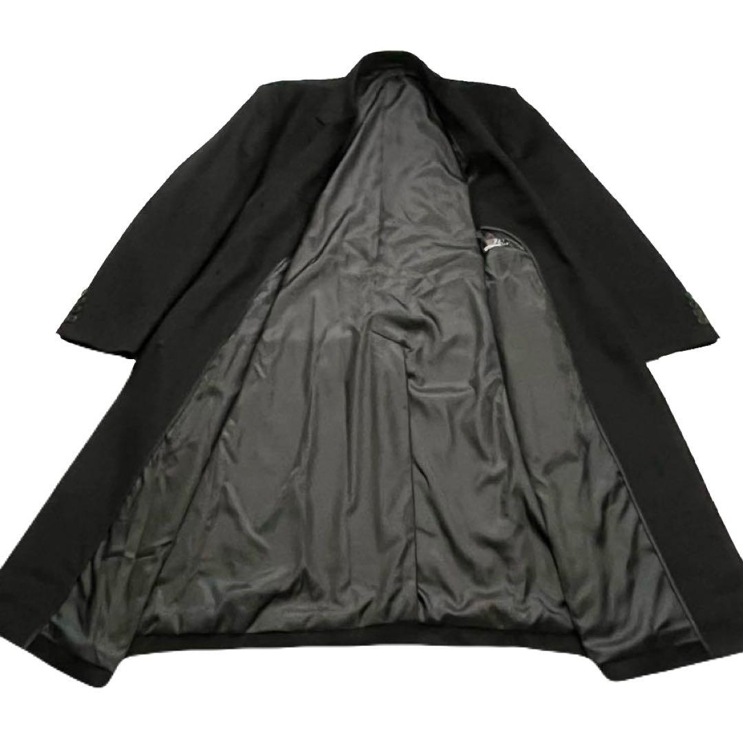 B&T CLUB チェスターコート ウール カシミヤ混 ブラック 大サイズ L8