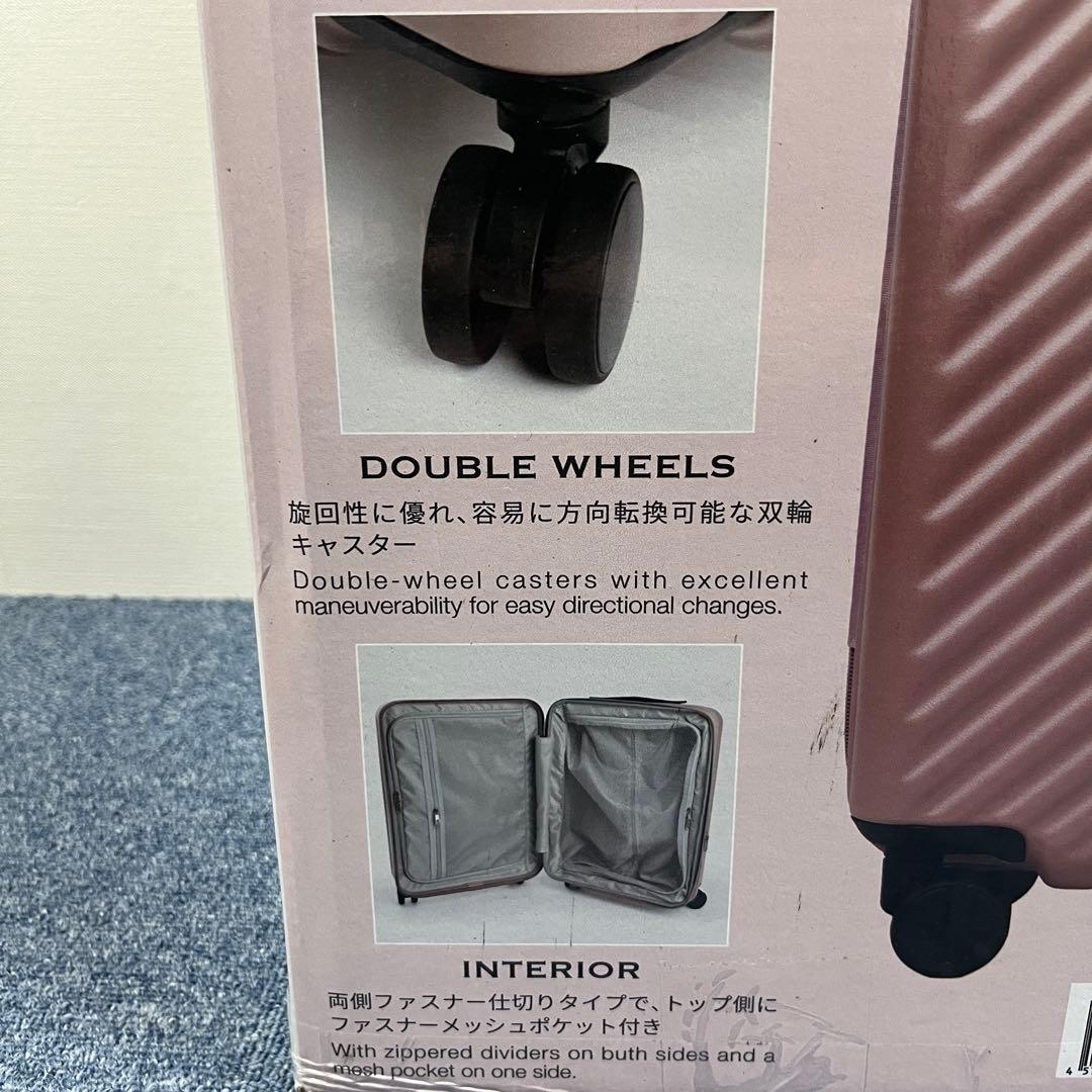 EXACT スーツケース 機内持込可 37/44L 拡張式 TSロック ピンク