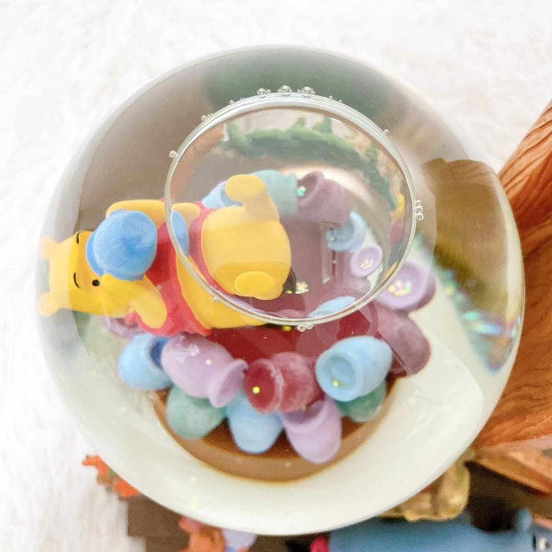 【希少】 ディズニー プーさん スノードーム 陶器 オルゴール 動作品