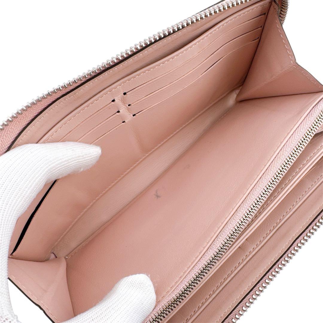 美品◇ルイヴィトン マヒナ ジッピーウォレット 長財布 ピンクベージュ