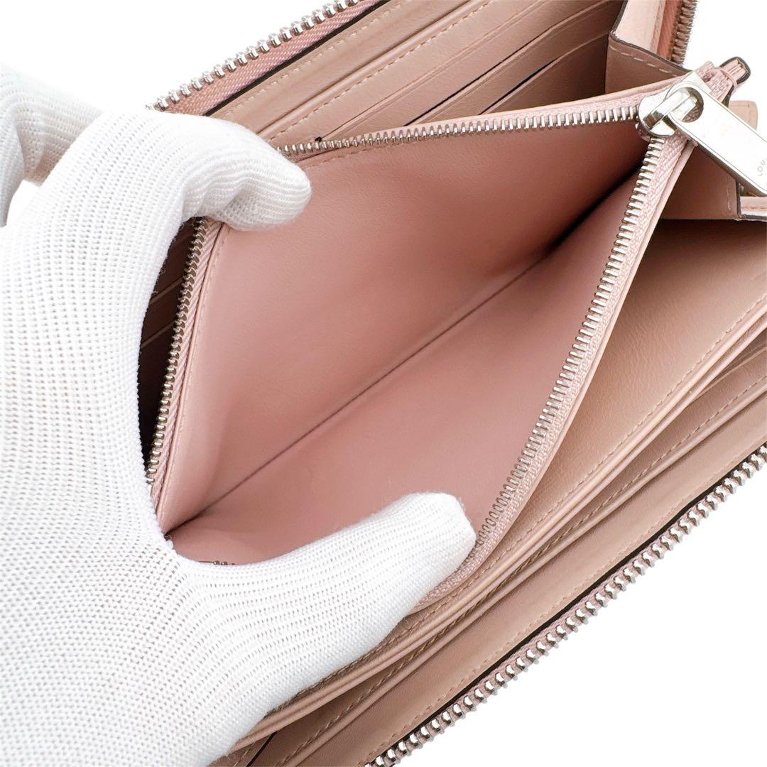 美品◇ルイヴィトン マヒナ ジッピーウォレット 長財布 ピンクベージュ