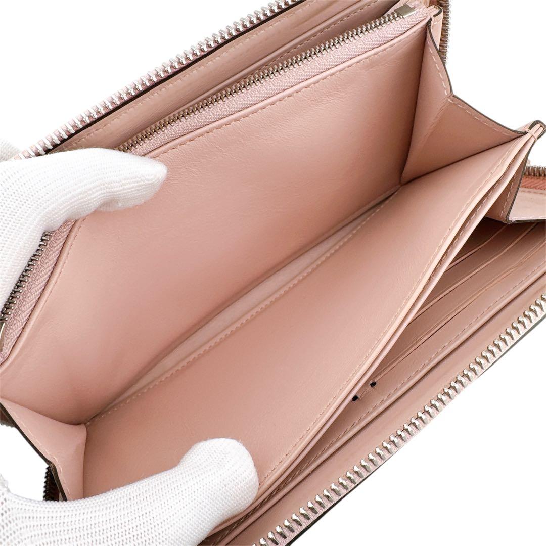 美品◇ルイヴィトン マヒナ ジッピーウォレット 長財布 ピンクベージュ