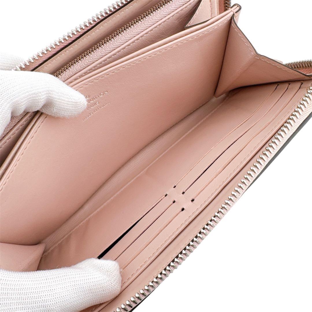 美品◇ルイヴィトン マヒナ ジッピーウォレット 長財布 ピンクベージュ