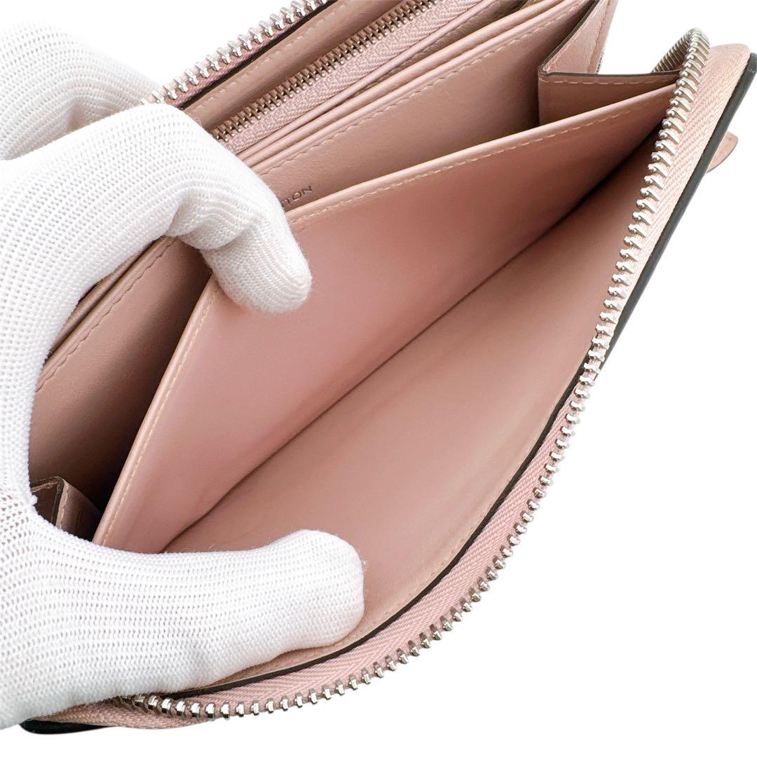 美品◇ルイヴィトン マヒナ ジッピーウォレット 長財布 ピンクベージュ