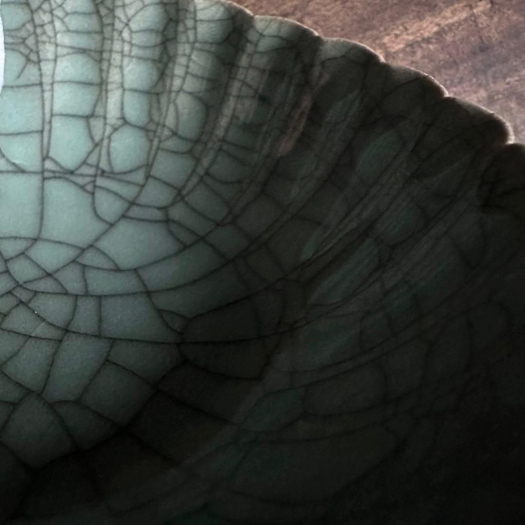 青磁　輪花杯　郊壇官窯　哥窯　唐物　中国美術　中国古玩