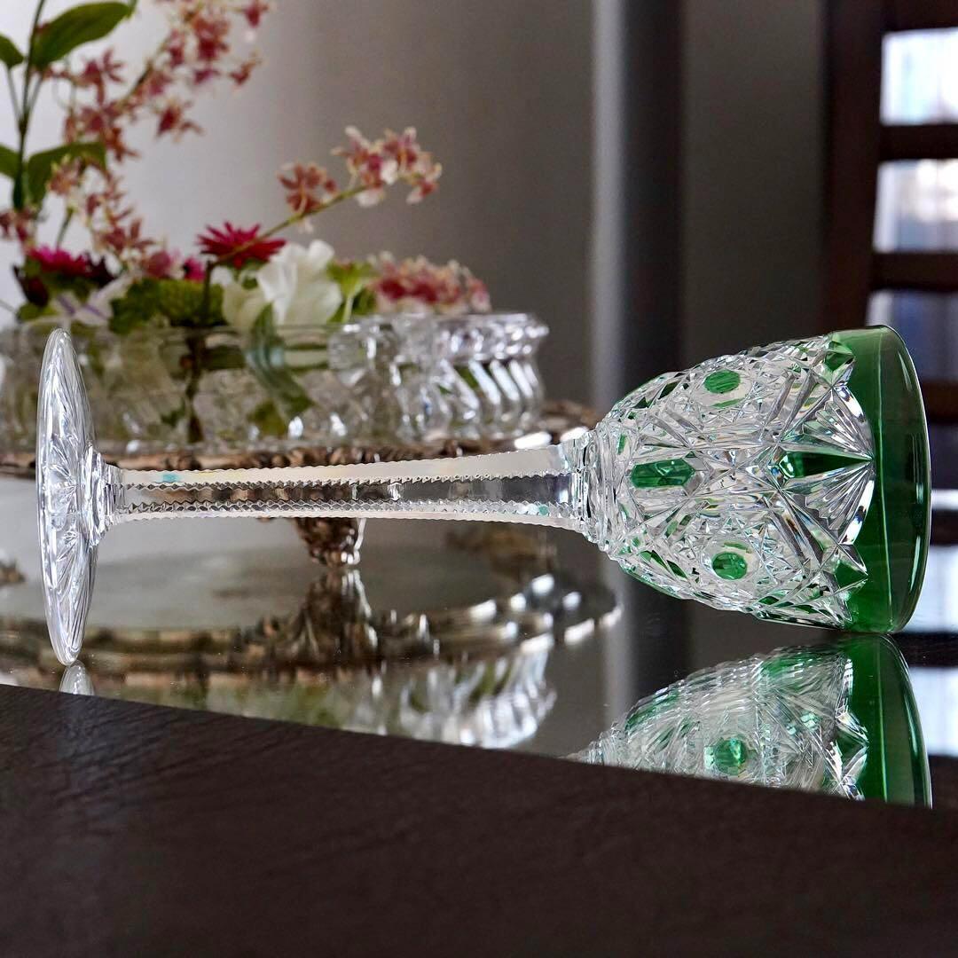 極希少美品オールドバカラBACCARATラグニー★グリーン レーマーワイングラス