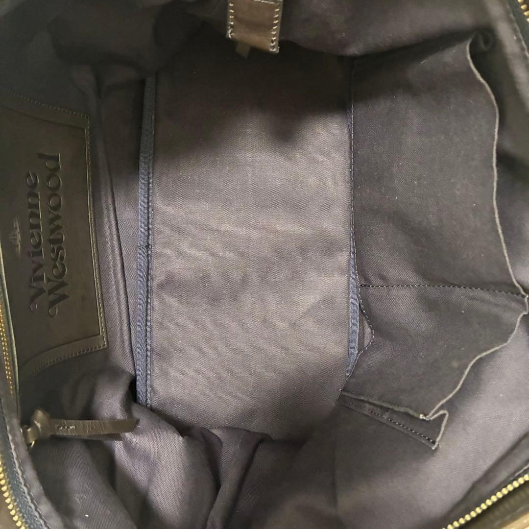 【美品】ヴィヴィアンウエストウッド トートバッグ キャンバス レザー オーブ 青