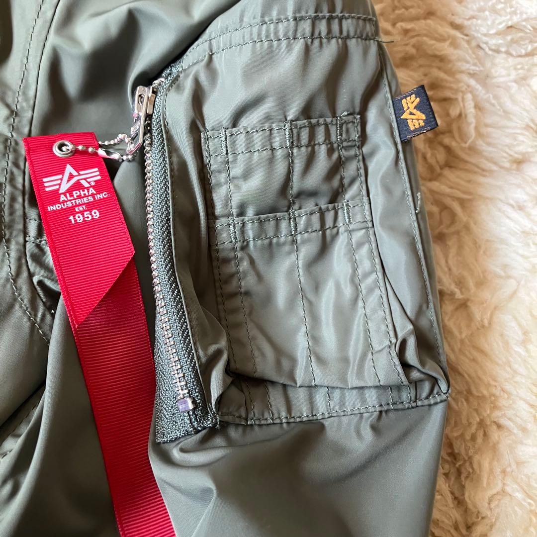 ALPHA MA-1 フライトジャケットリボンXLカーキー　グランパコアY2K