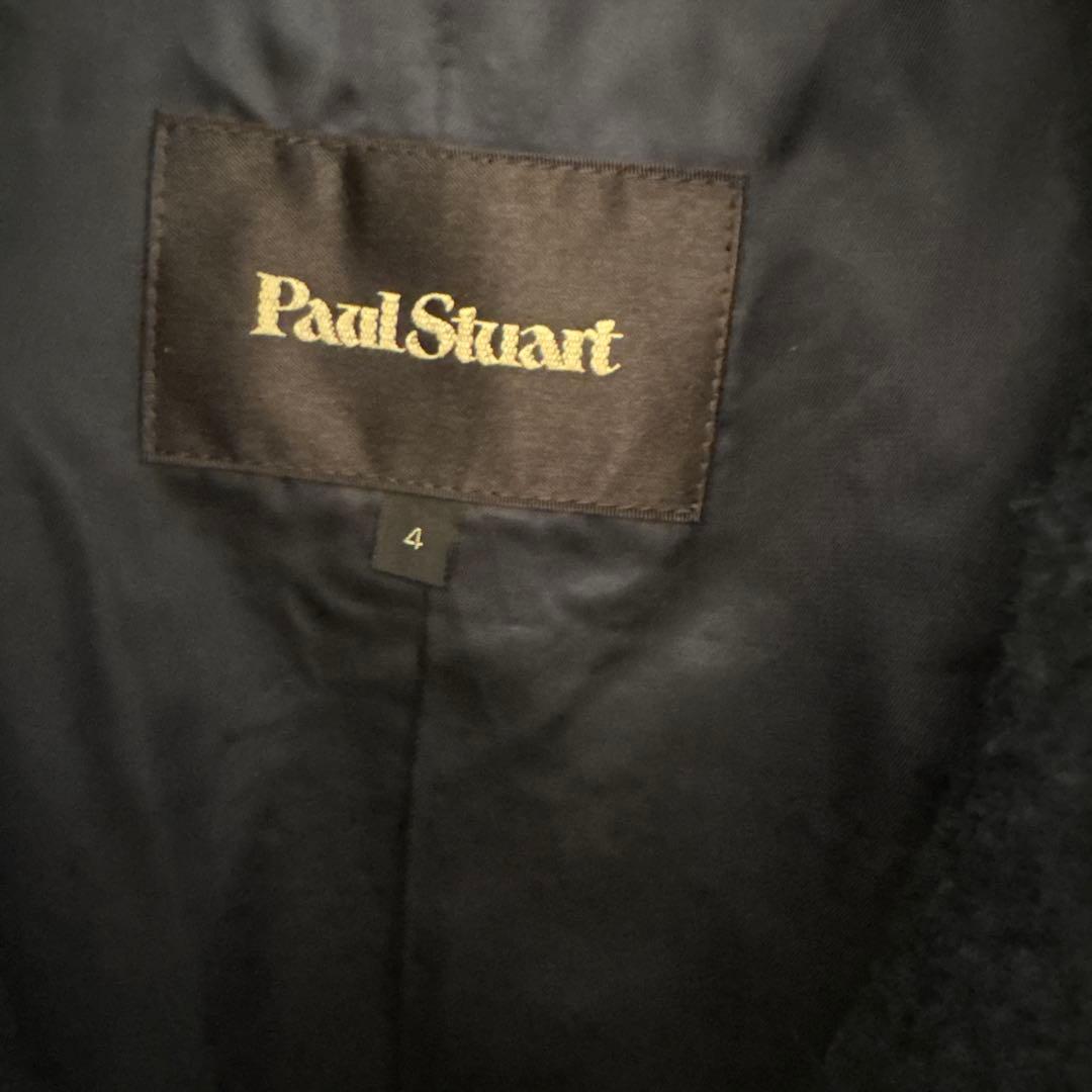 Paul Stuart ダークネイビーツイード ロングコート サイズ4 Paul