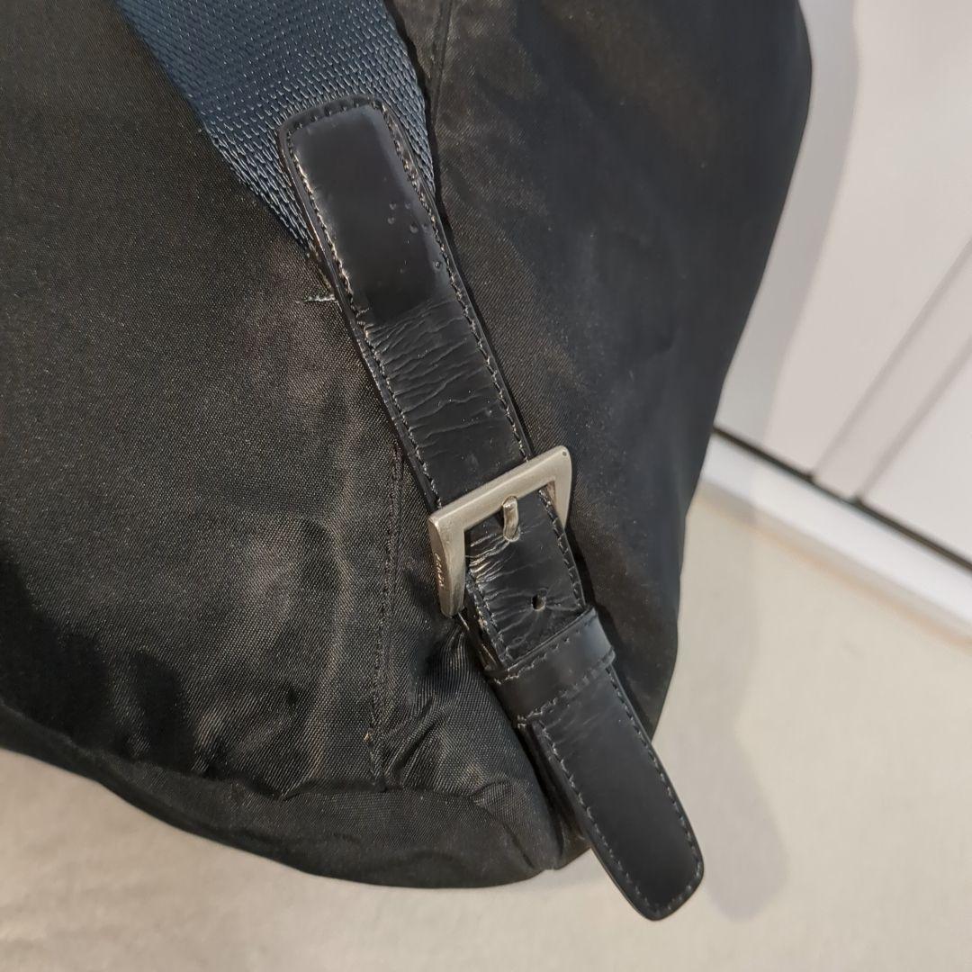 美品 PRADA リュック ブラック 三角ロゴ テスートナイロン レザー