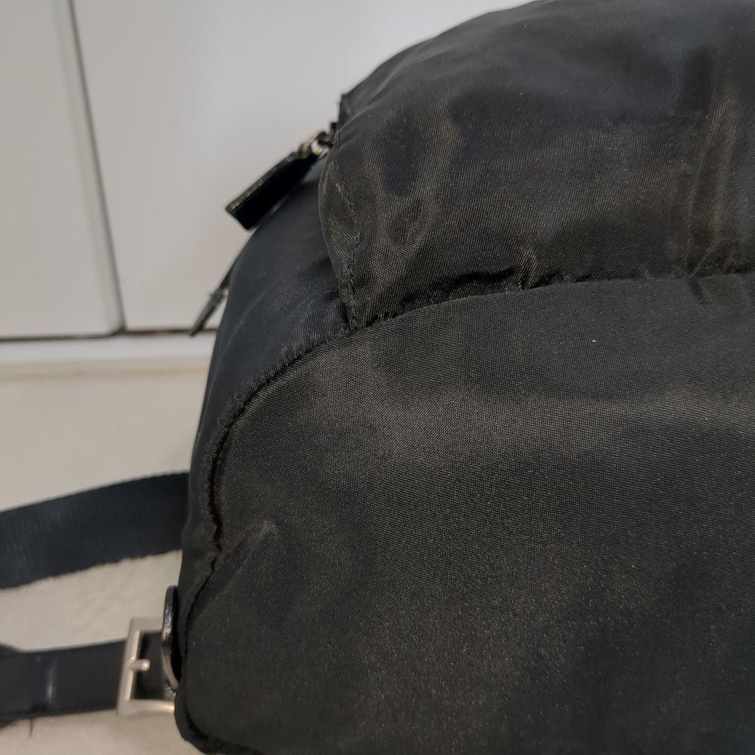美品 PRADA リュック ブラック 三角ロゴ テスートナイロン レザー