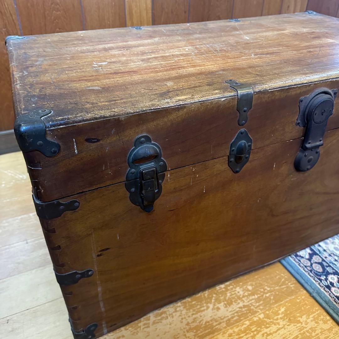 最終値下げ！アンティーク　木製トランクケース　長持　木箱