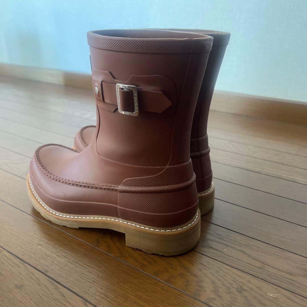 ハンター　オリジナル モックトゥ　ショート レインブーツ　25cm ブラウン