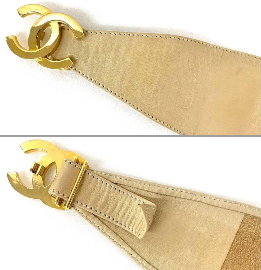 T07/006CHANELシャネル ベルト ココマーク ゴールドバックル