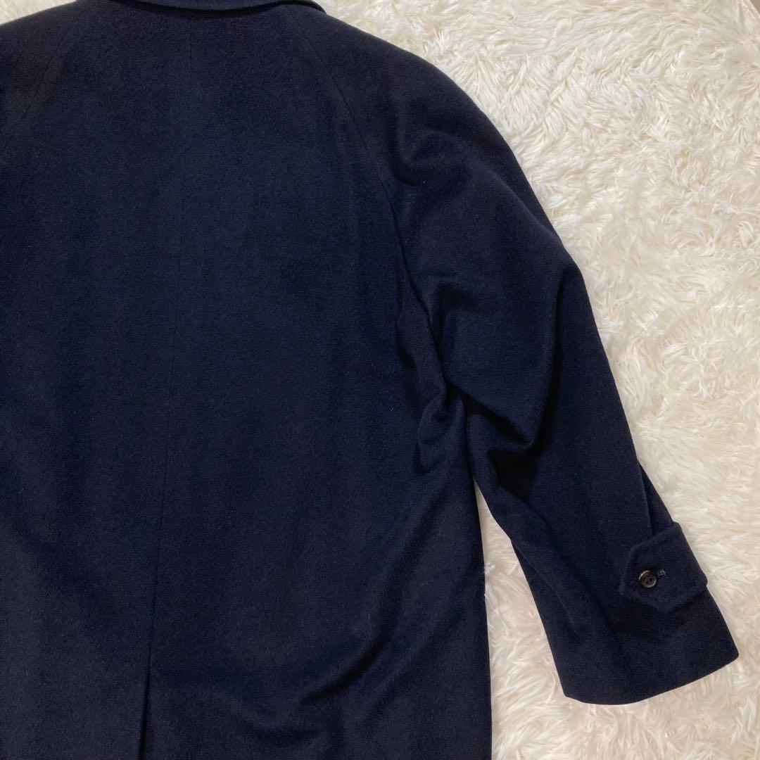 ゼニア イエーガーロンドン カシミヤ100% ステンカラーコート 比翼 ネイビー