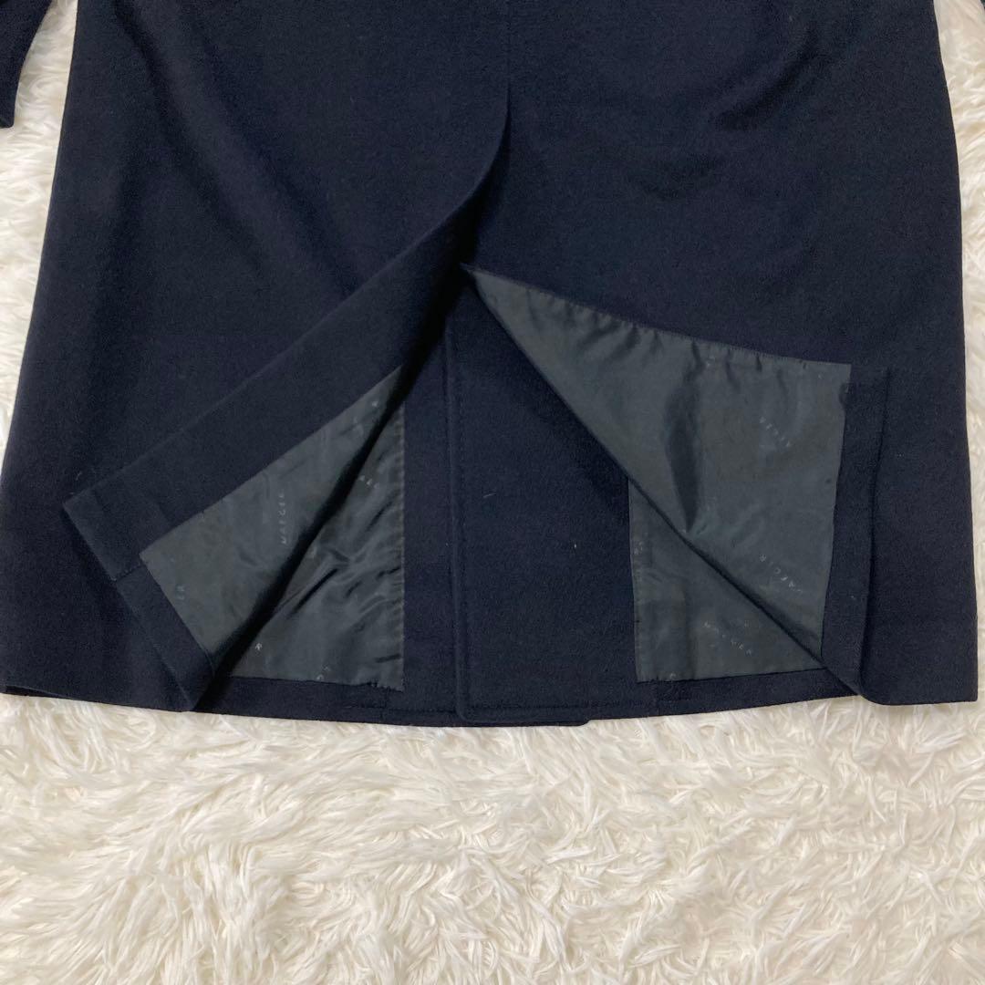 ゼニア イエーガーロンドン カシミヤ100% ステンカラーコート 比翼 ネイビー