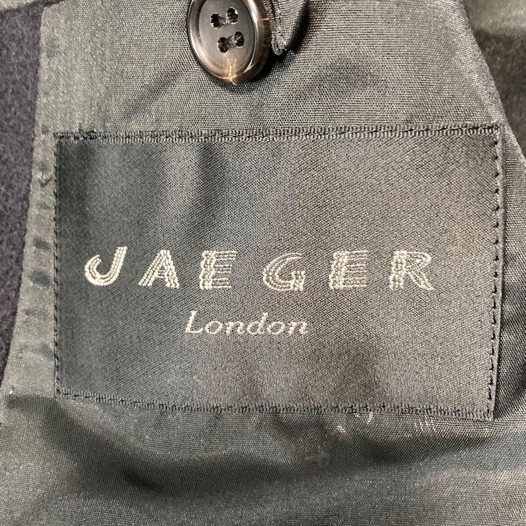 ゼニア イエーガーロンドン カシミヤ100% ステンカラーコート 比翼 ネイビー