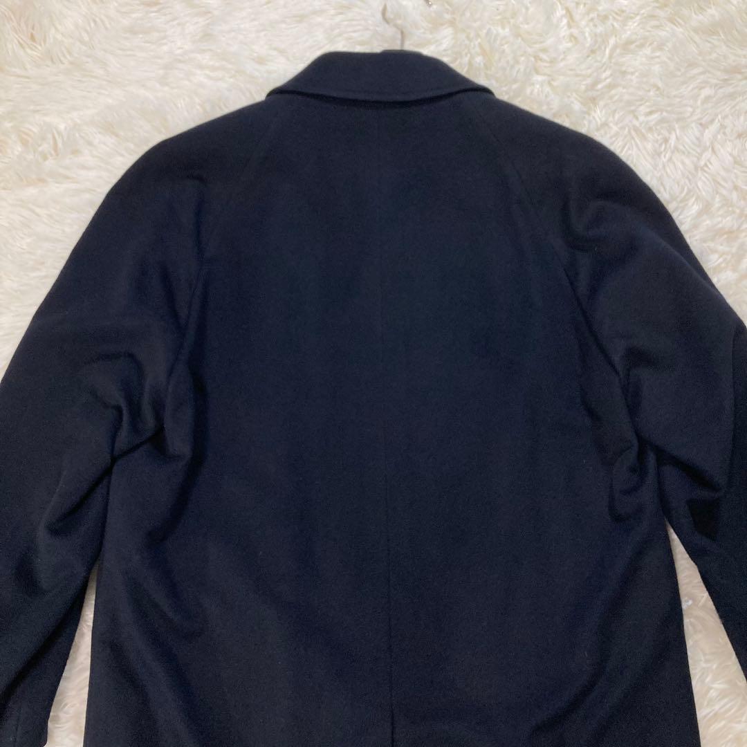 ゼニア イエーガーロンドン カシミヤ100% ステンカラーコート 比翼 ネイビー