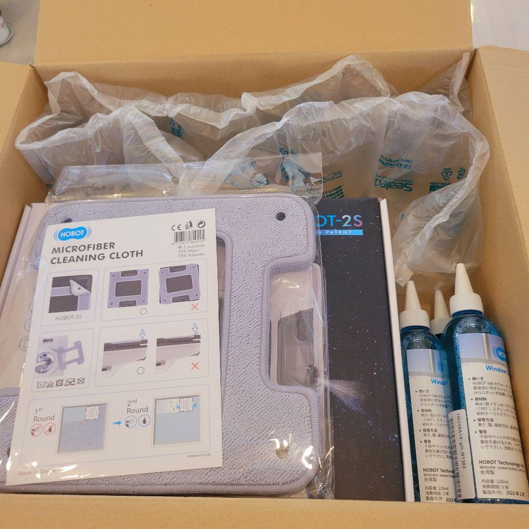 新品✨全自動窓掃除HOBOT-2S クロス3枚+洗剤3本フル