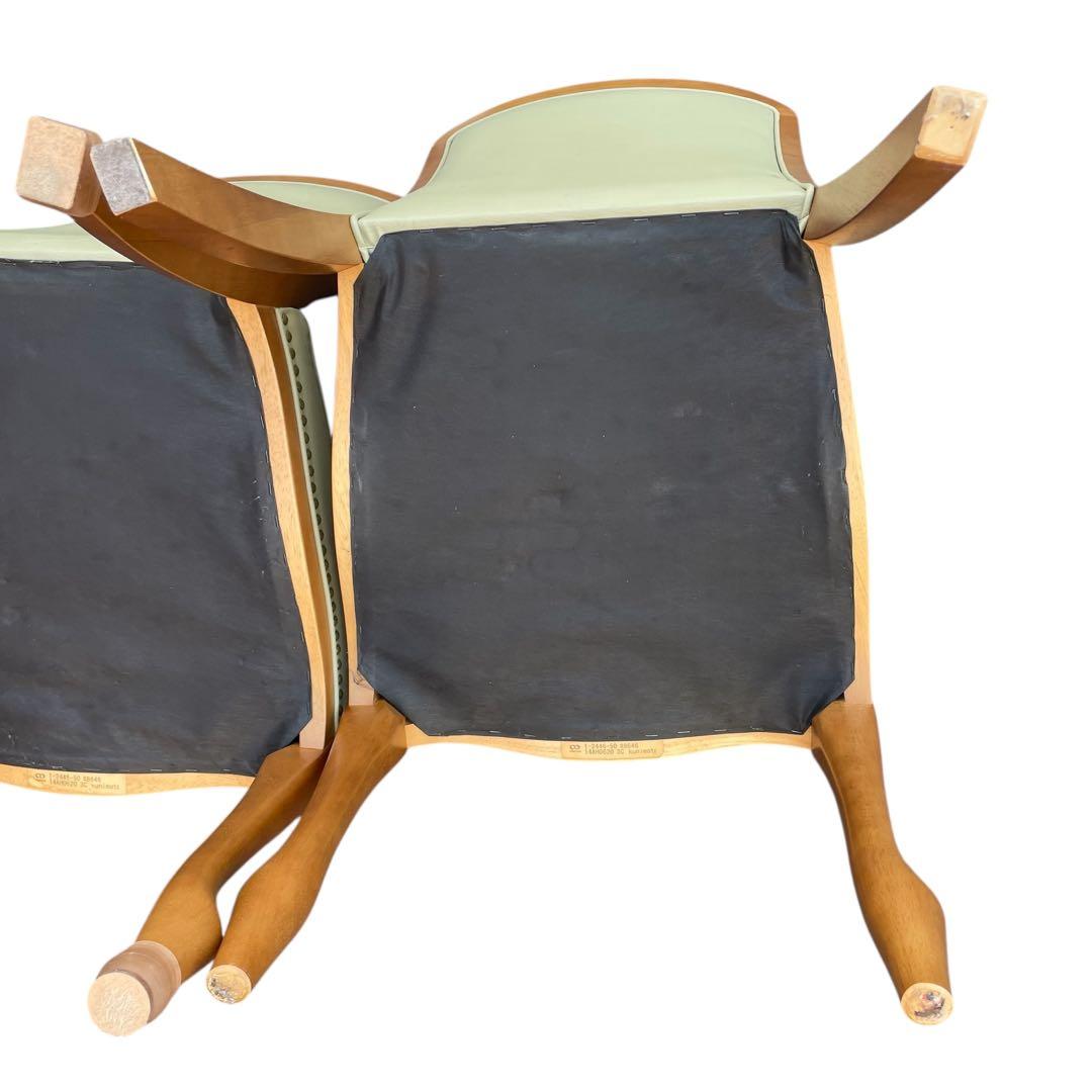 2脚　maruni マルニ ベルサイユ ダイニングチェア 椅子 鋲打ち 猫脚