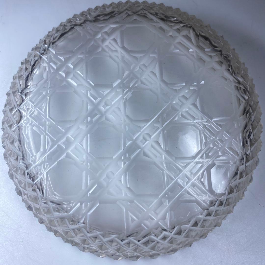 専用江戸後〜明治初期 ギヤマン手彫切子ハンドカット皿 10客 共箱直径