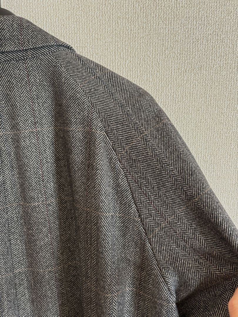 DAKS ダックス　カシミア　バルマカンコート　グレーチェック　サイズL
