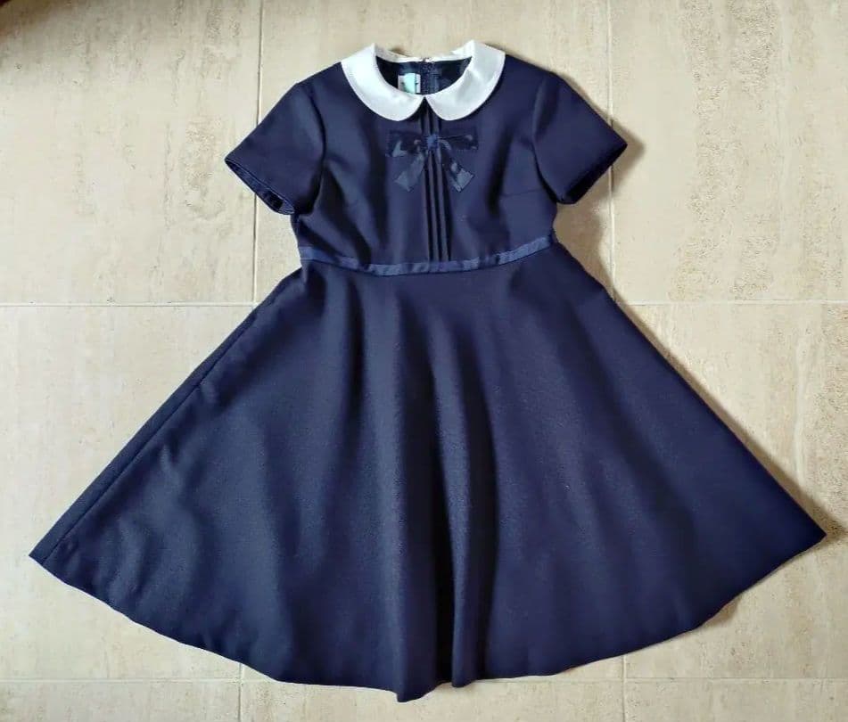 Familia　ボレロ　半袖ワンピース　濃紺　120 小学校受験　冠婚葬祭　法事