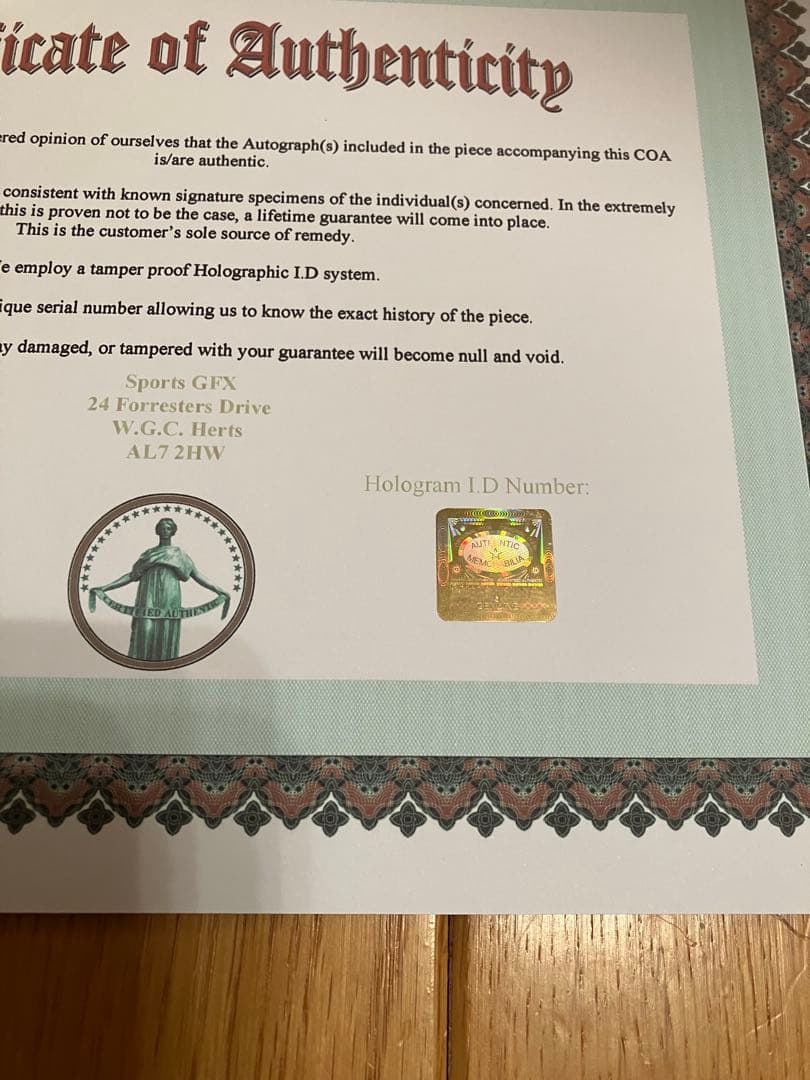 アラン　プロスト　フェラーリ　直筆サイン　モナコGP 証明書付き　1990