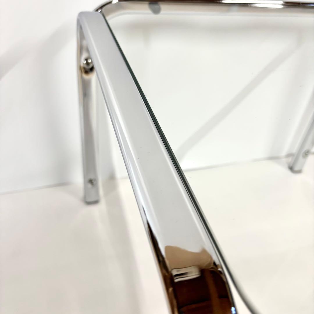 ガラステーブル サイドテーブル クローム スペースエイジ ミッドセンチュリー