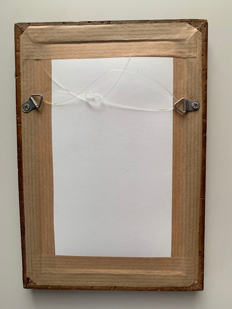 フランスアンティーク　エンボスされた絵葉書が入ったペアの小さな可愛過ぎる額！