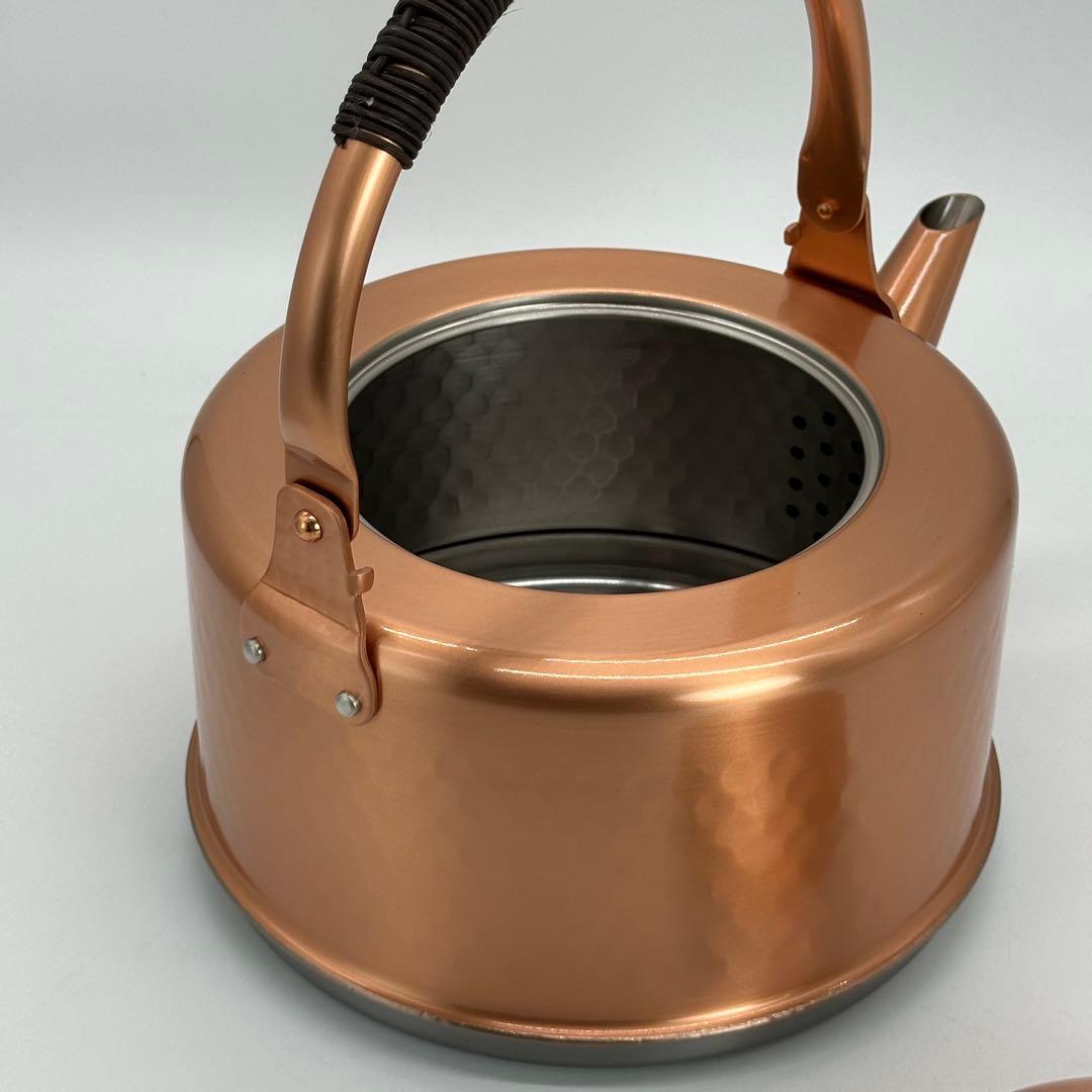 新品未使用 銅製 やかん 3.5L ケトル IH対応 直火 ガス火 大容量 鎚目