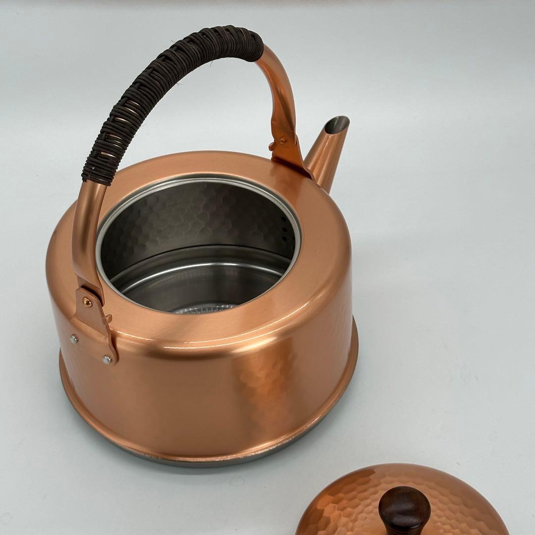 新品未使用 銅製 やかん 3.5L ケトル IH対応 直火 ガス火 大容量 鎚目