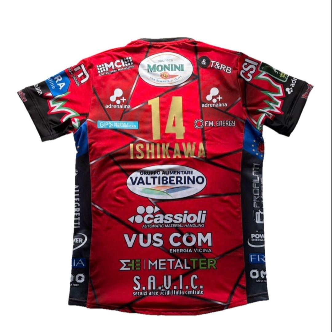 石川祐希　ペルージャ　ユニフォーム　25/26　コッパアウェイ（赤） Mサイズ