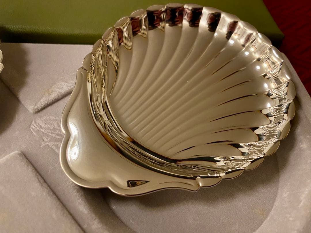 【未使用品並極美品☆レアアイテム☆】クリストフル コキーユ ミニプレート ペア