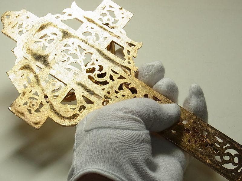 IHS金色大型十字架 キリスト磔刑像 壁掛けクロス 大型 ヴィンテージ アメリカ