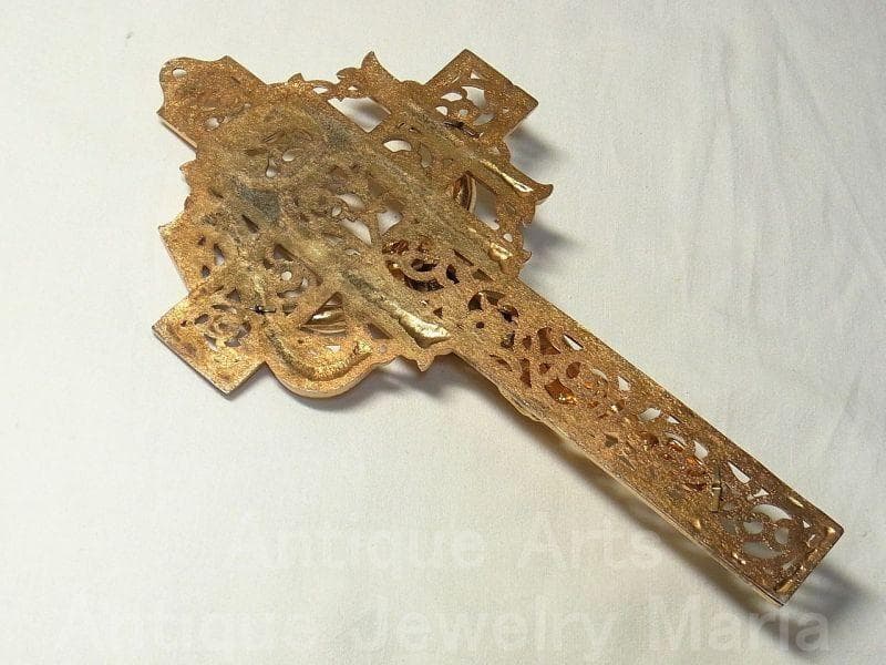 IHS金色大型十字架 キリスト磔刑像 壁掛けクロス 大型 ヴィンテージ アメリカ