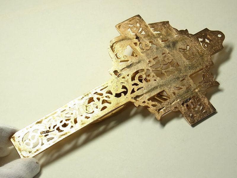 IHS金色大型十字架 キリスト磔刑像 壁掛けクロス 大型 ヴィンテージ アメリカ