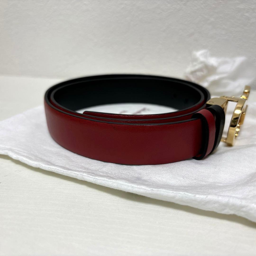 Salvatore Ferragamo レザー ベルト 赤黒 レッド