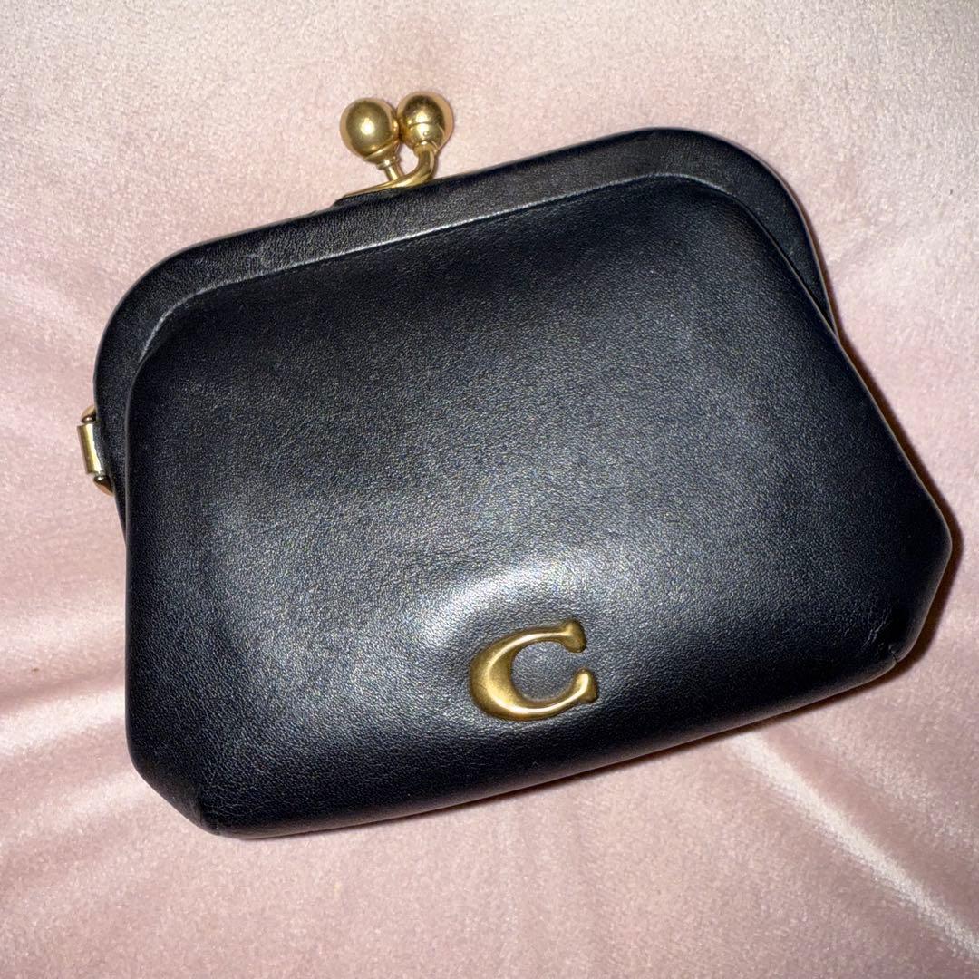 ぽ*け様 コーチ キスロック コインパース coach がま口財布